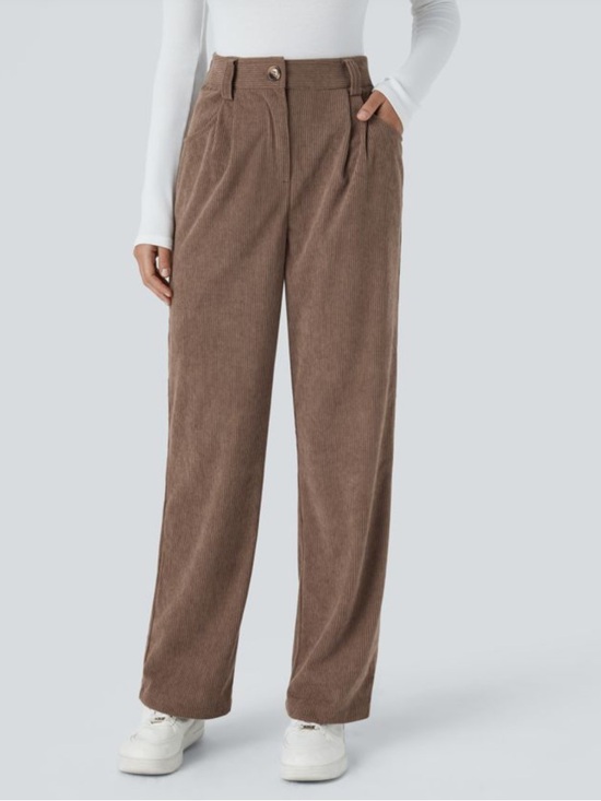 HALARA Pants - Halara High Waisted Zipper Pocket Corduroy Casual Pants